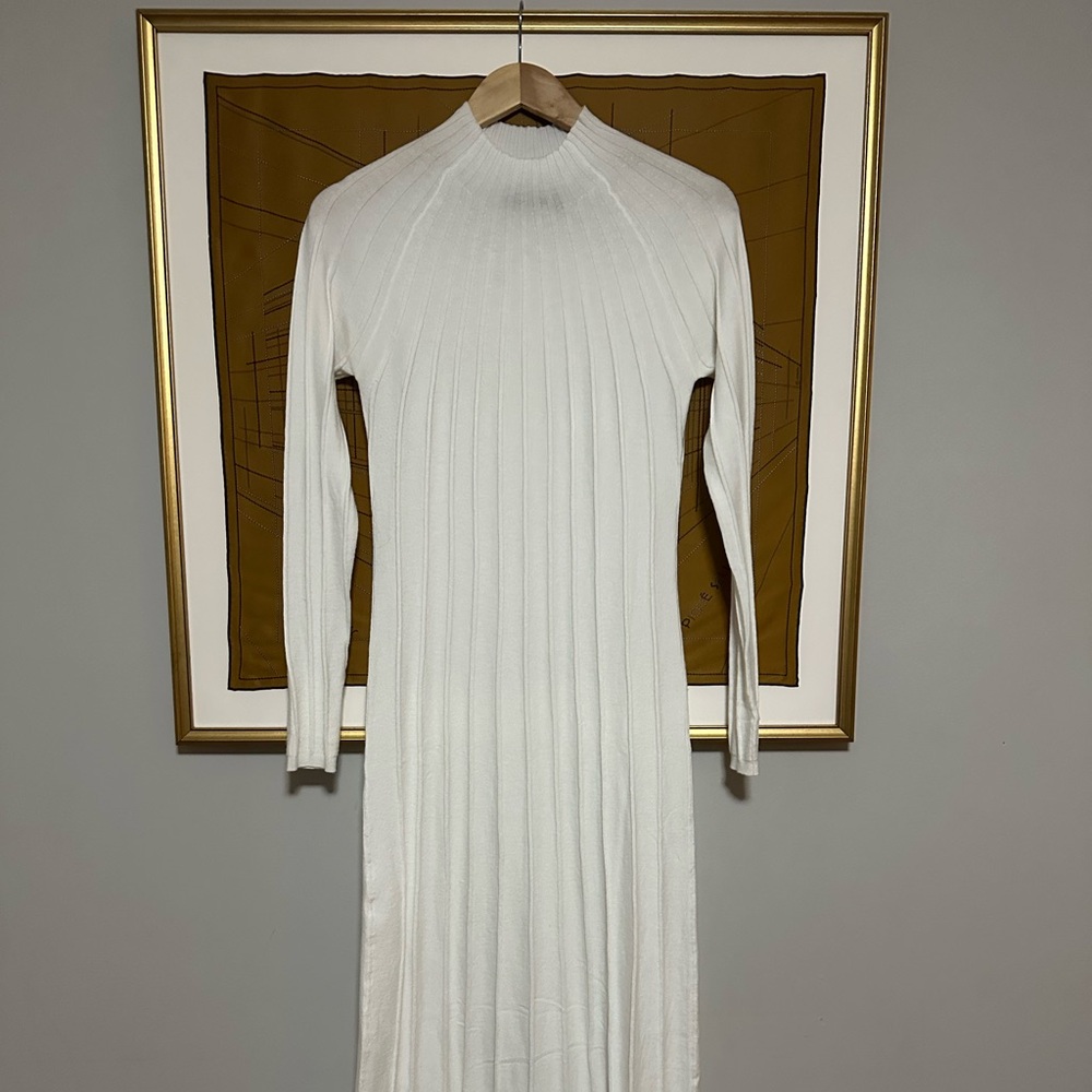 Mango White Sweater Dress